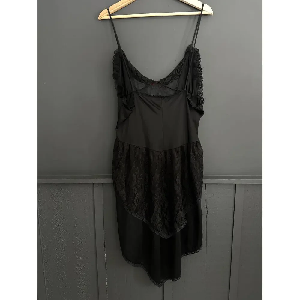 Vintage Traffic Jam Fairy Goth Sheer Negligee Lingerie Black Chemise Size Medium - Picture 7 of 12